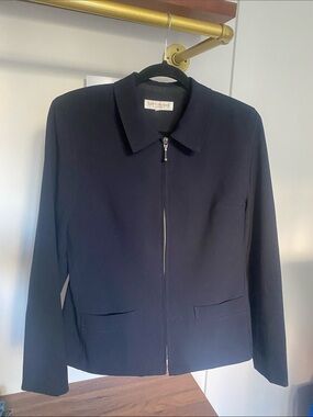 SAN FRANCISCO - Zip-Front Navy Women's Blazer Jacket - size M